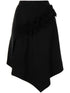 gathered detail asymmetric skirt